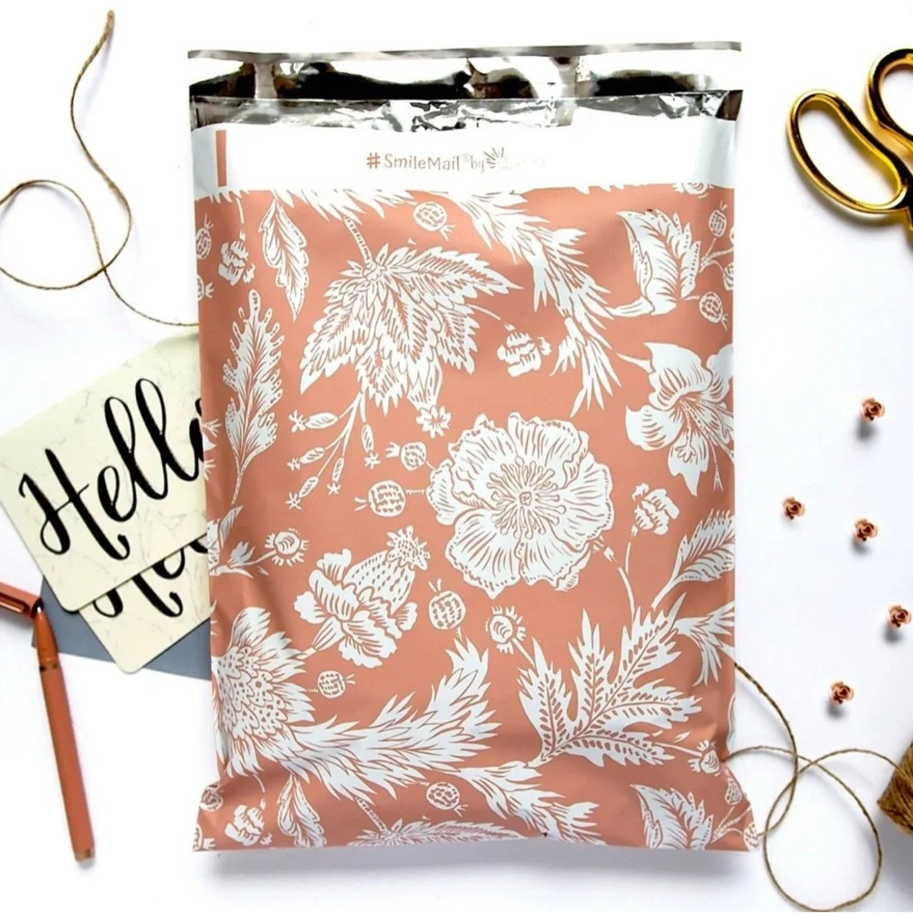 (20) 10x13 Terracotta Garden Floral Poly Mailers